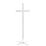 weißes Kreuz auf vierbeinigen weißen Ständer